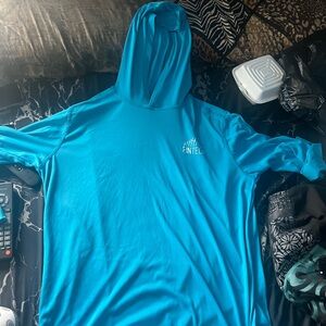 Hooded long sleeve fin tech shirt